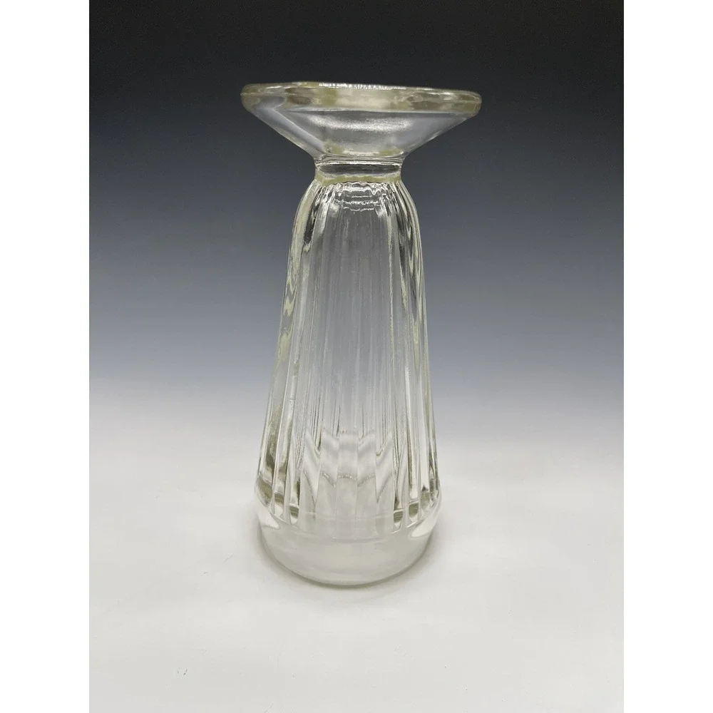 Jeanette‎ Clear Glass Tumbler Ribbed Footed Ice Soda Sundae Shake Cup Restaurant